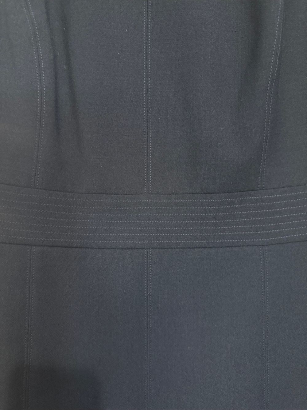 Ann Taylor Navy Sleeveless Sheath Dress with Gold Shoulder Buttons - Picture 3 of 4